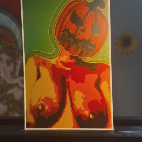 Mini 4x6 Spooky Erotic Woman Art Print, Halloween Wall Art, Dark Feminine Acrylic Artwork, Home Decor, Spooky Aesthetic