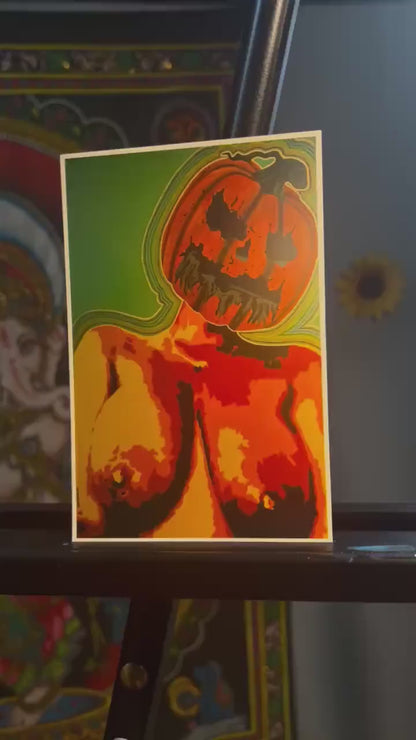 Mini 4x6 Spooky Erotic Woman Art Print, Halloween Wall Art, Dark Feminine Acrylic Artwork, Home Decor, Spooky Aesthetic