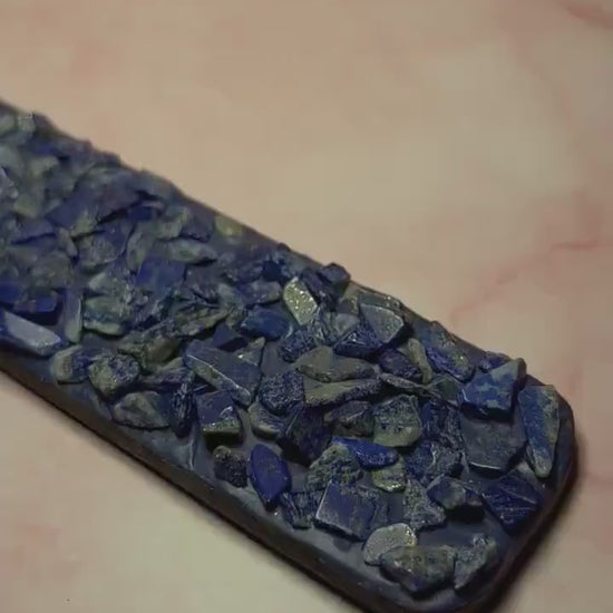 Lapis Lazuli Crystal Incense Burner, Natural Stone Holder for Stick & Cone Incense, Meditation, Altar, Spiritual Decor