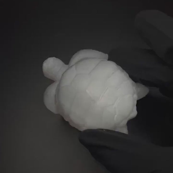 Selenite Turtle Crystal, Hand-Carved Crystal Turtle for Energy Cleansing & Protection, White Selenite Animal Totem, Spiritual Gift