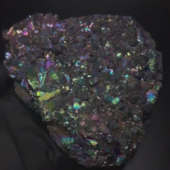 Titanium Aura Amethyst Crystal, Rainbow Amethyst Cluster for Energy Healing, Meditation, Chakra Balancing, Aura Quartz Gift