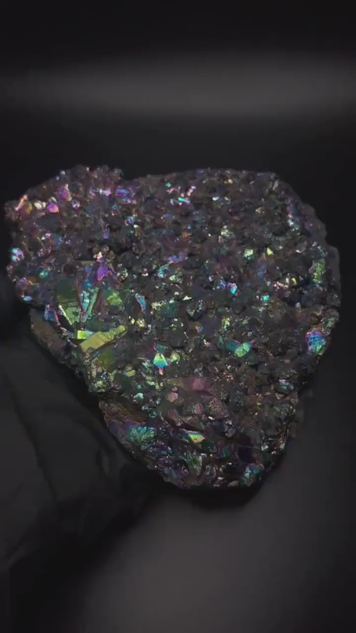 Titanium Aura Amethyst Crystal, Rainbow Amethyst Cluster for Energy Healing, Meditation, Chakra Balancing, Aura Quartz Gift