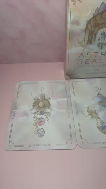 Crystal Astral Realms Oracle Deck,  Card Celestial Oracle for Intuition, Healing & Manifestation, Spiritual Guidance Card Deck
