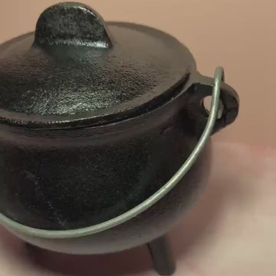 6in Cast Iron Cauldron for Incense, Spells, Resin, Sage & Potions – Witchcraft Cauldron for Offerings, Rituals, Cleansing, Altar Tools