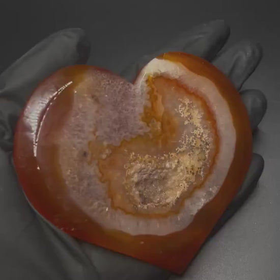 Polished Carnelian Heart, Reiki Healing Crystal for Confidence, Energy & Passion, Great Gift for Crystal Lovers