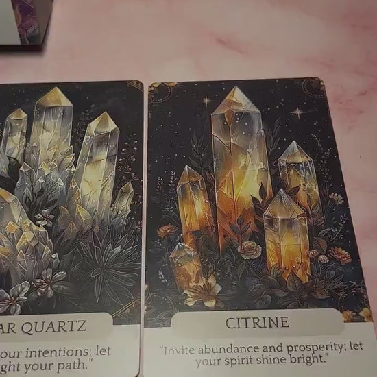 43 Crystal Oracle Deck with Guidebook , Healing Crystal Cards for Intuition, Manifestation, Energy Work, Spiritual Gift for Witches