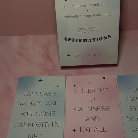 Inner Peace Affirmation Cards Deck, 38 Positive Mindfulness Cards for Anxiety Relief, Self Care & Mental Wellness, Spiritual Gift