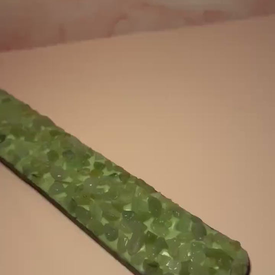 Green Aventurine Crystal Incense Burner, Healing Crystal Incense Holder for Sticks or Cones, Manifestation Altar Decor & Gift for Her