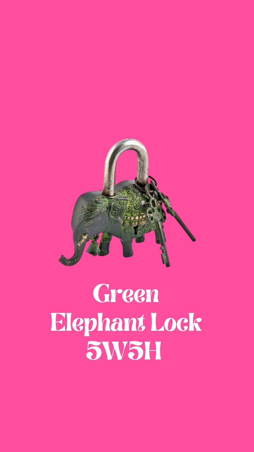 Green Elephant Lock & Key